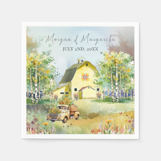 Zomer Gele Schuur Cocktail servet (Voorkant)