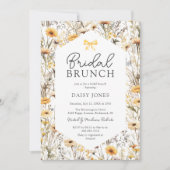 Zomer Gele Wilde Bloem Bruidsborrel Brunch Kaart (Voorkant)