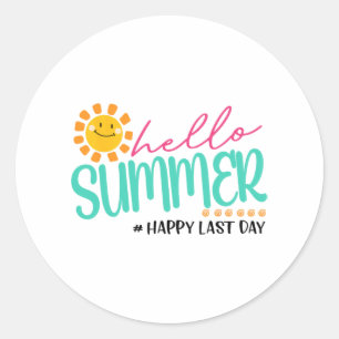 Zomer gelukkig laatste dag ronde sticker