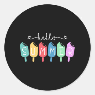 Zomer Gelukkige Laatste Dag School Leraar Leerling Ronde Sticker