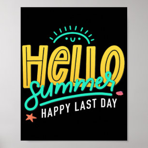 Zomer Gelukkige Laatste Dag Van School Leraar Stud Poster