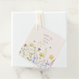 Zomer gelukzaligheid, wilde bloemen, rustiek, wate bedankjes labels