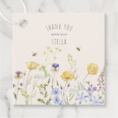 Zomer gelukzaligheid, wilde bloemen, rustiek, wate bedankjes labels (Voorkant)