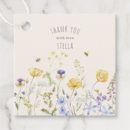 Zomer gelukzaligheid, wilde bloemen, rustiek, wate bedankjes labels