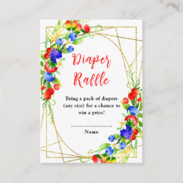 Zomer gemengde bessen baby shower luier raffle kaa informatiekaartje