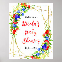 Zomer Gemengde Bessen Baby Shower Welkom