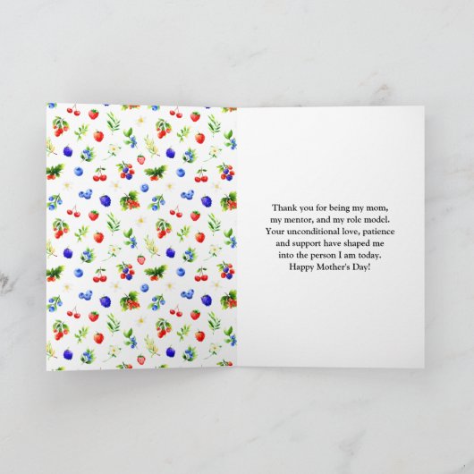 Zomer Gemengde Bessen Gelukkige Moederdag Kaart (Binnen)