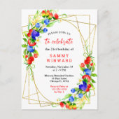 Zomer gemengde bessen verjaardagsfeestje briefkaart (Voorkant)