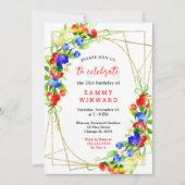 Zomer gemengde bessen verjaardagsfeestje kaart (Voorkant)