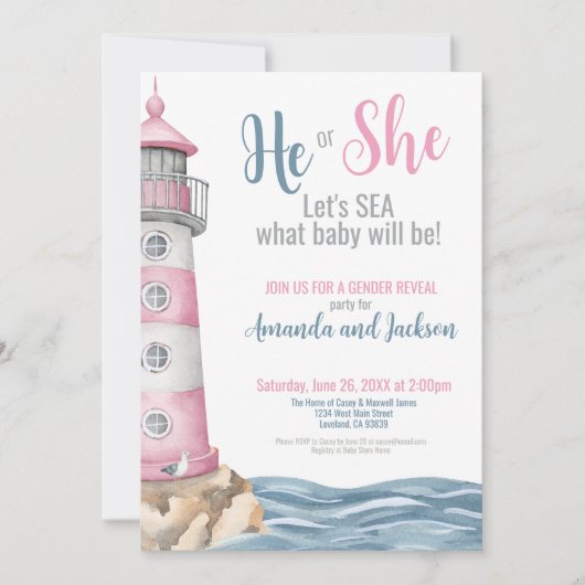 Zomer Gender Reveal Party Kaart (Voorkant)