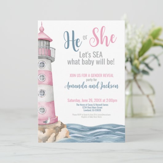 Zomer Gender Reveal Party Kaart (Staand voorkant)