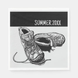 Zomer gepersonaliseerde camping picknick servet