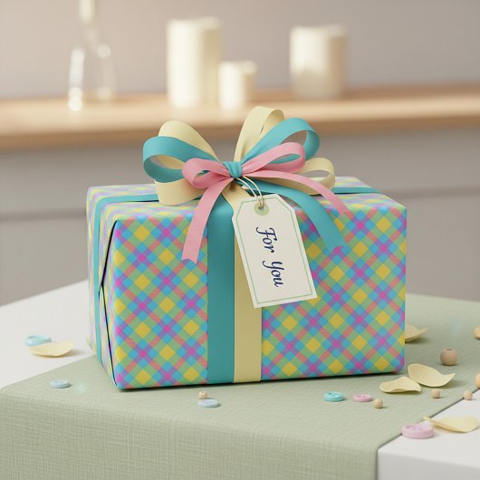 Zomer geruit cadeaupapier