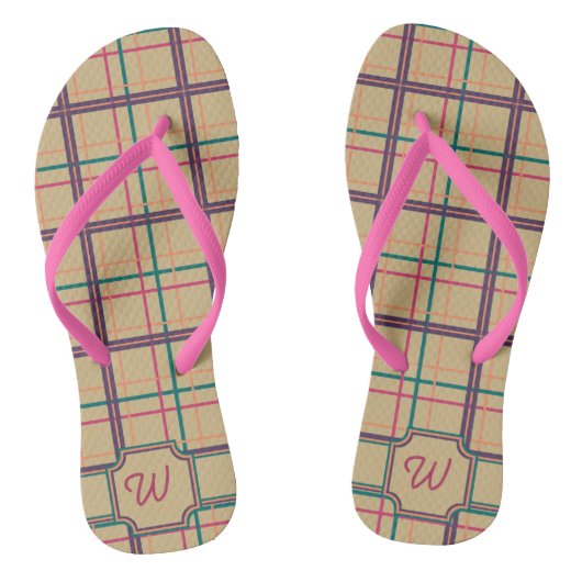 Zomer geruite Flip Flops (Voetbed)