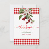 Zomer geruite kersenthema dank je bedankkaart (Voorkant)