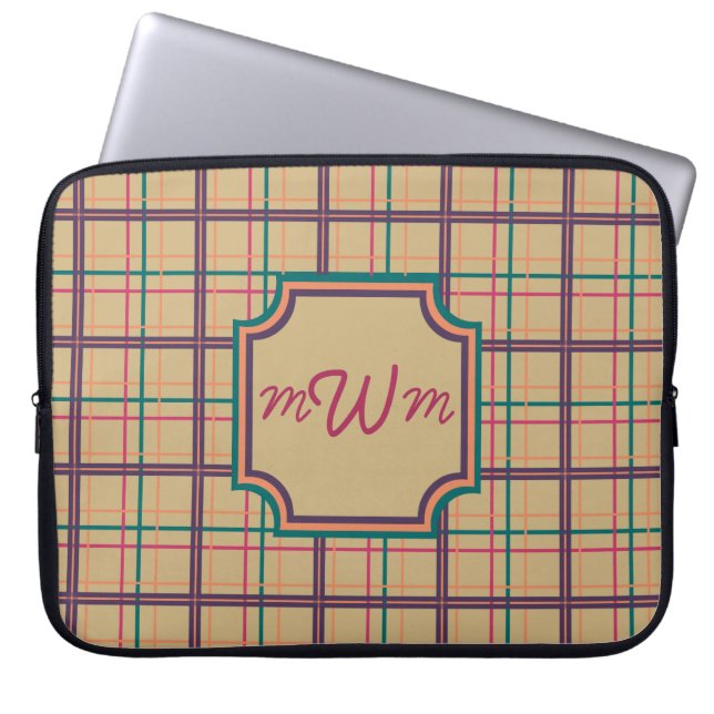 Zomer geruite laptophoes laptop sleeve (Voorkant)