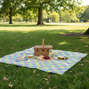 Zomer geruite picknick fleece deken