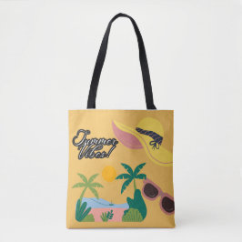 Zomer Gevoelens Gele Tote tas
