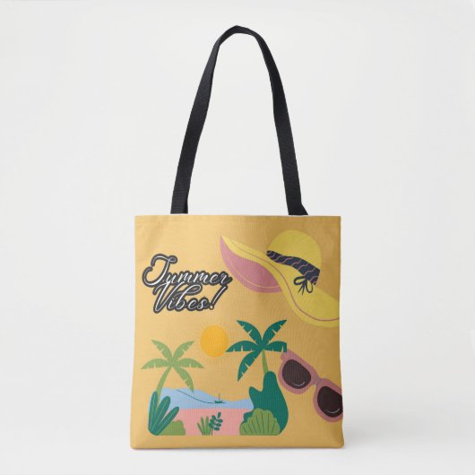 Zomer Gevoelens Gele Tote tas (Voorkant)