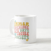 Zomer Gezegde Retro Beach Iced Coffee Zonsondergan Koffiemok (Voorkant links)