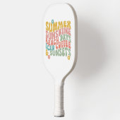 Zomer Gezegde Retro Beach Iced Coffee Zonsondergan Pickleball Paddle (Links)