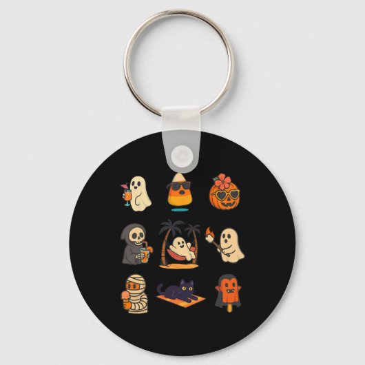Zomer Ghost Pumpkin Halloween Spooky Summer T Sleutelhanger (Voorkant)