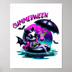 Zomer Ghost Summer Halloween Vibes Girls Vrouwen Poster
