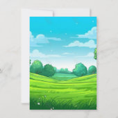 Zomer Glijbaan Zwembad verjaardagsfeestje Kaart (Achterkant)