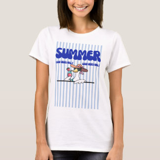 Zomer Goede Vibes Alleen Gans Streep Kunst T-shirt