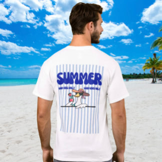 Zomer Goede Vibes Alleen Gans Streep Kunst T-shirt