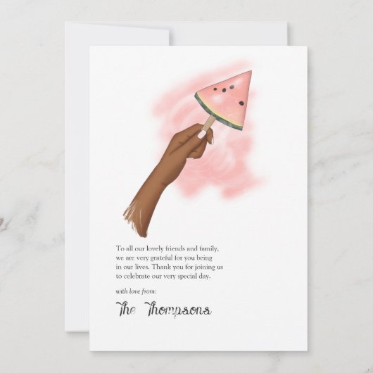 Zomer Goede Vibes Beach Party Bedankkaart (Achterkant)