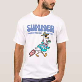 Zomer Goede Vibes Eend Vakantie Kunst T-shirt