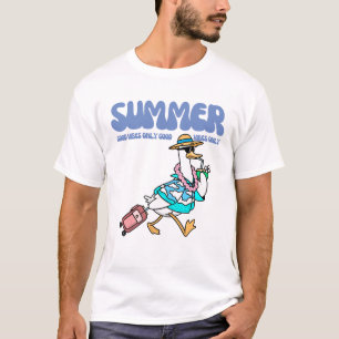 Zomer Goede Vibes Eend Vakantie Kunst T-shirt