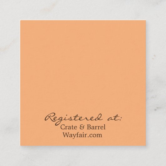 Zomer Golden Poppy bruiloft informatie Informatiekaartje (Achterkant)