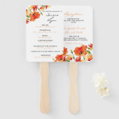 Zomer Golden Poppy Trouwprogramma Fan Combo Handwaaier (Voorkant en achterkant)