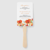Zomer Golden Poppy Trouwprogramma Fan Combo Handwaaier (Achterkant)