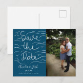 Zomer Golven Strand Save the Date Foto Ansichtkaar Briefkaart (Voorkant / Achterkant)