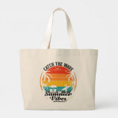 Zomer Golven Vangen Grote Tote Bag (Achterkant)