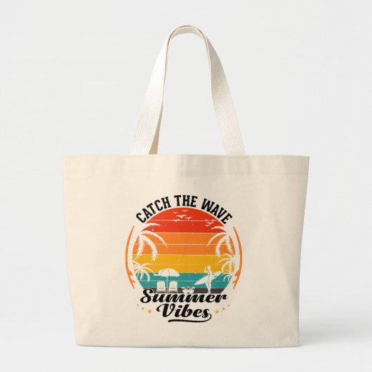 Zomer Golven Vangen Grote Tote Bag (Voorkant)