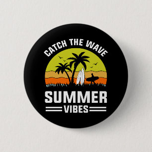 Zomer Golven Vangen Ronde Button 5,7 Cm