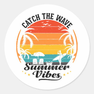 Zomer Golven Vangen Ronde Sticker