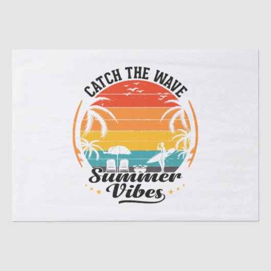Zomer Golven Vangen Tissuepapier (Voorkant)