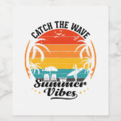 Zomer Golven Vangen Wijn Etiket (Enkel label)