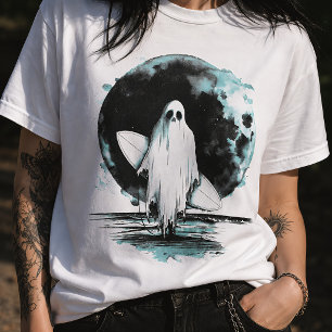 Zomer Goth Geest met Surfplank Spookachtig Strand T-shirt