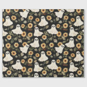 Zomer Gothic Geesten en Zonnebloemen Spooky Cadeaupapier (Vlak)