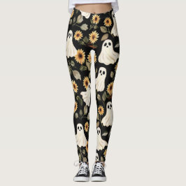 Zomer Gothic Geesten en Zonnebloemen Spooky Leggings