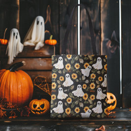 Zomer Gothic Geesten en Zonnebloemen Spooky Tote Bag