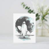 Zomer gothic Ghost met surfplank Briefkaart (Staand voorkant)