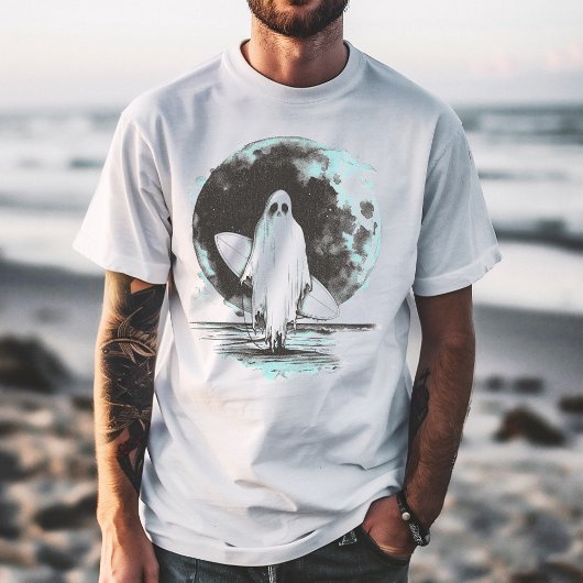 Zomer gothic Ghost met surfplank T-shirt