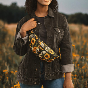 Zomer Gothic Schedels en Zonnebloemen Spooky Heuptasje